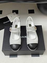 Colestore Chanel Mary Janes Fabric & Grosgrain White & Black  - 5