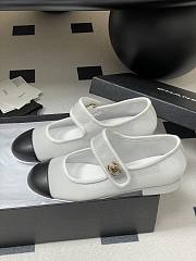 Colestore Chanel Mary Janes Fabric & Grosgrain White & Black  - 3