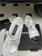 Colestore Chanel Mary Janes Fabric & Grosgrain White & Black  - 4