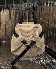 Colestore Loewe Mini Punch Hole shopper in raffia Beige 43x31x13cm - 1