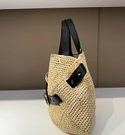 Colestore Loewe Mini Punch Hole shopper in raffia Beige 43x31x13cm - 6