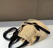 Colestore Loewe Mini Punch Hole shopper in raffia Beige 43x31x13cm - 5
