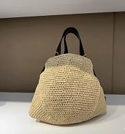 Colestore Loewe Mini Punch Hole shopper in raffia Beige 43x31x13cm - 4