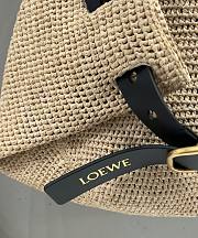 Colestore Loewe Mini Punch Hole shopper in raffia Beige 43x31x13cm - 3