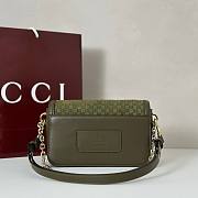 Colestore Gucci Go Small Shoulder Bag Forest Green GG Suede 21.5x14x9cm - 6