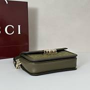 Colestore Gucci Go Small Shoulder Bag Forest Green GG Suede 21.5x14x9cm - 5