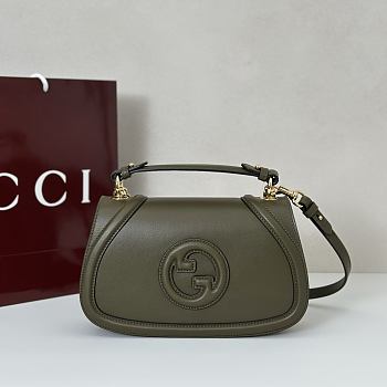 Colestore Gucci Blondie Medium Top Handle Bag Forest Green Leather 27x17x7cm