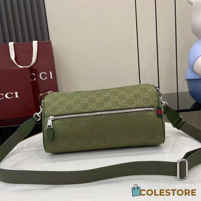 Colestore Gucci GG Canvas Small Cylinder Bag Forest Green GG Canvas 30x16x16cm - 1