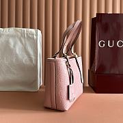 Colestore Gucci GG Emblem Medium Tote Bag Leather in Pink 25x20x10cm - 5
