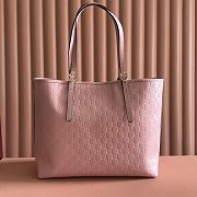 Colestore Gucci GG Emblem Large Tote Bag Leather in Pink 37x31x16cm - 1