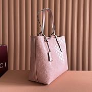 Colestore Gucci GG Emblem Large Tote Bag Leather in Pink 37x31x16cm - 5
