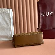 Colestore Gucci GG Emblem Medium Tote Bag Leather in Caramel 25x20x10cm - 6