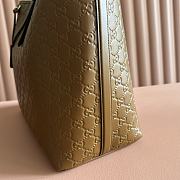 Colestore Gucci GG Emblem Large Tote Bag Leather in Caramel 25x20x10cm - 6