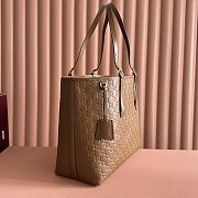 Colestore Gucci GG Emblem Large Tote Bag Leather in Caramel 25x20x10cm - 4