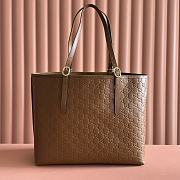 Colestore Gucci GG Emblem Large Tote Bag Leather in Caramel 25x20x10cm - 3