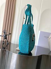Colestore Celine Large Hobo Panier In Raffia Cobalt 53x34x11cm - 5