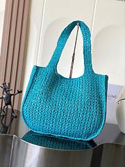 Colestore Celine Large Hobo Panier In Raffia Cobalt 53x34x11cm - 4