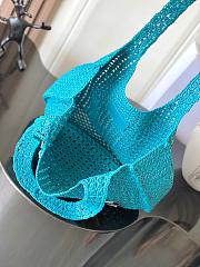 Colestore Celine Large Hobo Panier In Raffia Cobalt 53x34x11cm - 3