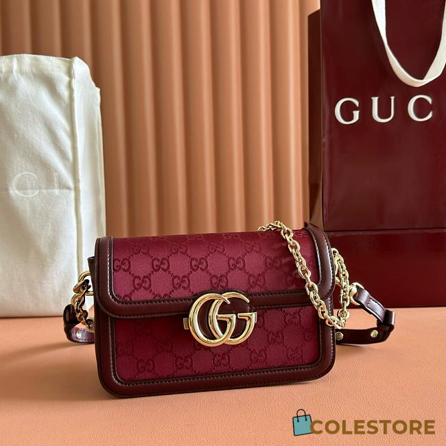 Colestore Gucci Go Small Shoulder Bag Red GG 21.5x14x9cm - 1
