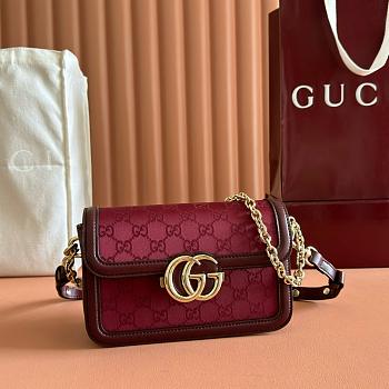 Colestore Gucci Go Small Shoulder Bag Red GG 21.5x14x9cm