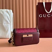 Colestore Gucci Go Small Shoulder Bag Red GG 21.5x14x9cm - 3
