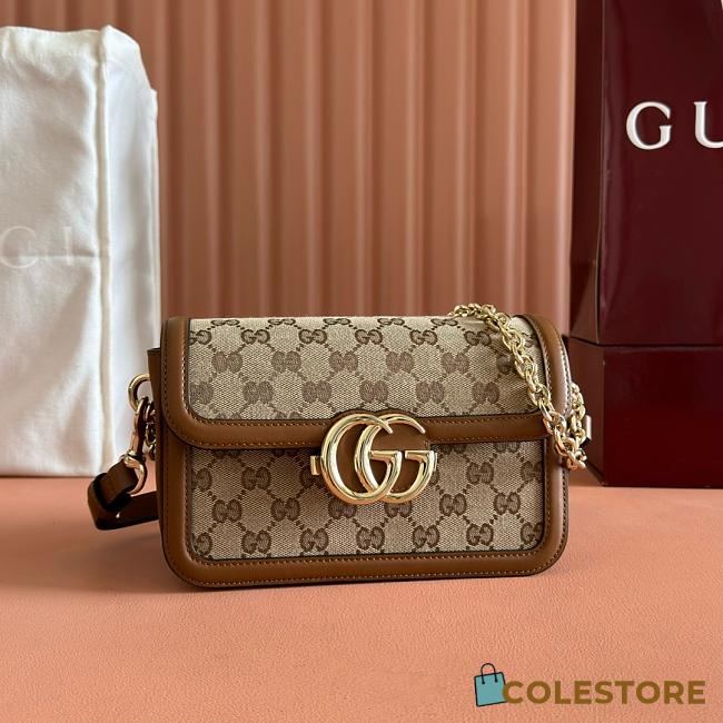 Colestore Gucci Go Small Shoulder Bag Brown GG 21.5x14x9cm - 1