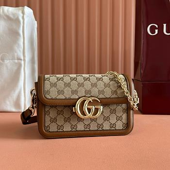 Colestore Gucci Go Small Shoulder Bag Brown GG 21.5x14x9cm