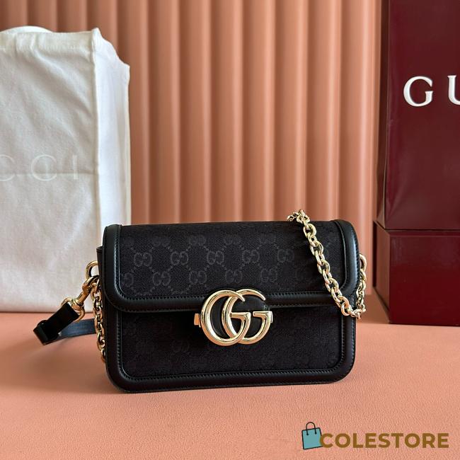 Colestore Gucci Go Small Shoulder Bag Black GG 21.5x14x9cm - 1