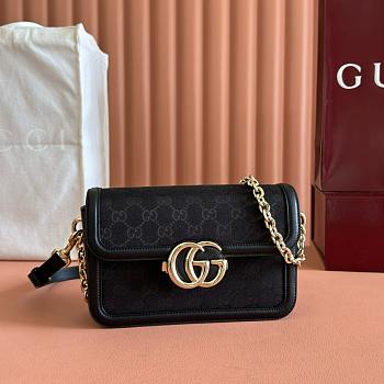 Colestore Gucci Go Small Shoulder Bag Black GG 21.5x14x9cm