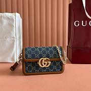 Colestore Gucci Go Small Shoulder Bag Blue Denim GG 21.5x14x9cm - 1