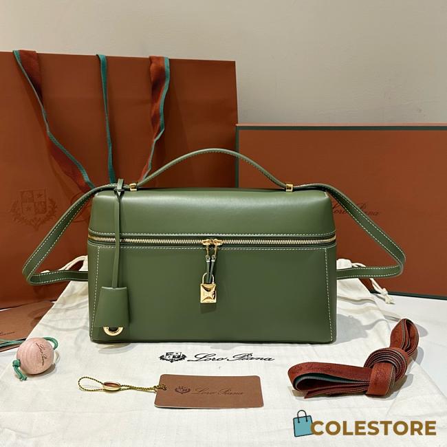Colestore Loro Piana Extra Bag L27 Smooth Calfskin Dark Lichen Green 27x10x16cm - 1