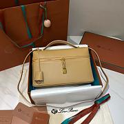 Colestore Loro Piana Extra Bag L27 Smooth Calfskin Light Mastic/Sun Gold 27x10x16cm - 3