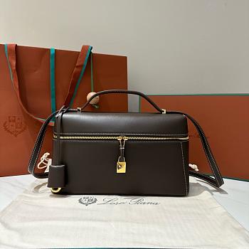 Colestore Loro Piana Extra Bag L27 Smooth Calfskin Dark Chocolate 27x10x16cm