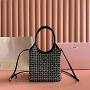 Colestore Miu Miu Small Satin Crystal Embellished Top Handle Black 20x24cm - 1