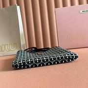 Colestore Miu Miu Small Satin Crystal Embellished Top Handle Black 20x24cm - 5