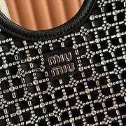 Colestore Miu Miu Small Satin Crystal Embellished Top Handle Black 20x24cm - 2