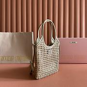 Colestore Miu Miu Small Satin Crystal Embellished Top Handle Beige 20x24cm - 5