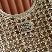 Colestore Miu Miu Small Satin Crystal Embellished Top Handle Beige 20x24cm - 2