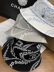Colestore Chanel Camellia Chain Bucket Hat Blue/Gray/Black - 6