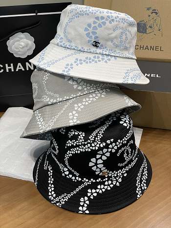 Colestore Chanel Camellia Chain Bucket Hat Blue/Gray/Black