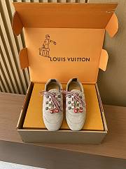 Colestore Louis Vuitton Sneakerina Cherry Charm Trainers Beige and Pink Suede - 1