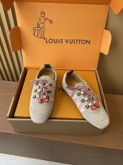 Colestore Louis Vuitton Sneakerina Cherry Charm Trainers Beige and Pink Suede - 4