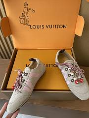 Colestore Louis Vuitton Sneakerina Cherry Charm Trainers Beige and Pink Suede - 5
