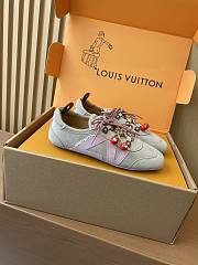 Colestore Louis Vuitton Sneakerina Cherry Charm Trainers Beige and Pink Suede - 2