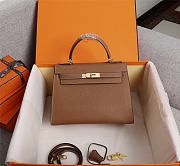 Colestore Hermes Kelly In Brown Gold Buckle - 1