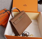 Colestore Hermes Kelly In Brown Gold Buckle - 2