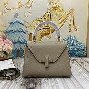 Colestore Valextra Iside Mini Oyster Gray Leather Top Handle Bag  22x12x16.5 cm - 1