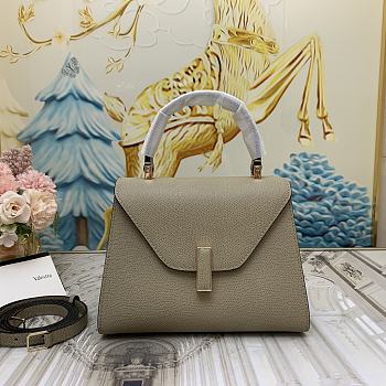 Colestore Valextra Iside Mini Oyster Gray Leather Top Handle Bag  22x12x16.5 cm