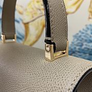 Colestore Valextra Iside Mini Oyster Gray Leather Top Handle Bag  22x12x16.5 cm - 6