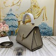 Colestore Valextra Iside Mini Oyster Gray Leather Top Handle Bag  22x12x16.5 cm - 5
